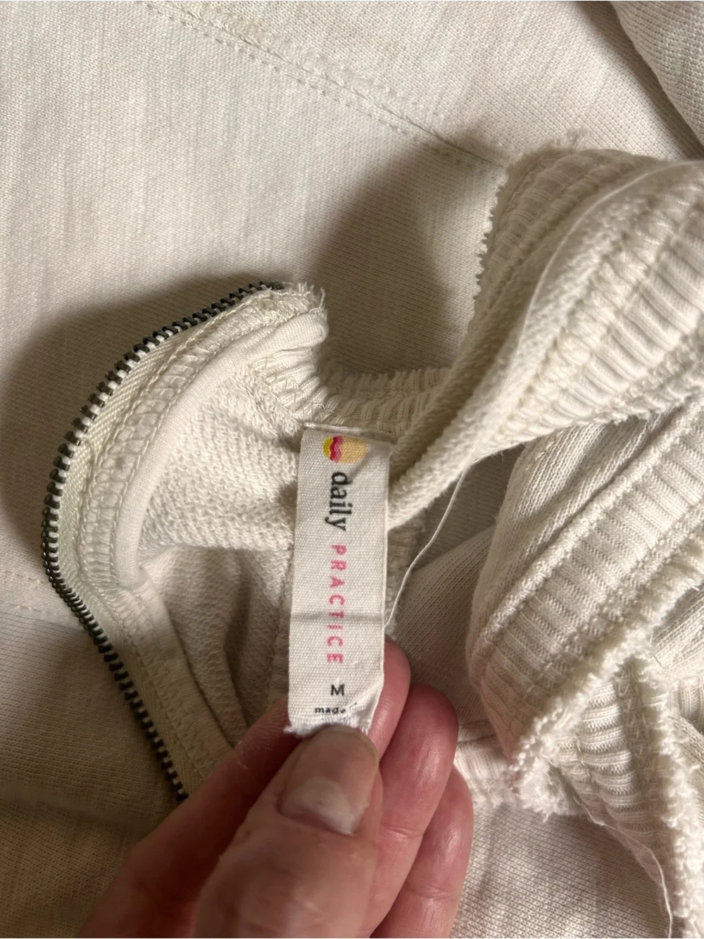 ANTHROPOLOGIE DAILY PRACTICE IVORY WIDE LEG JUMPSUIT SIZE MEDIUM - Picture 7 of 10
